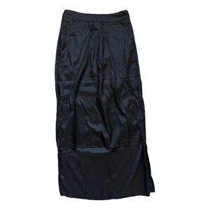 BARBARA I GONGINI NWT Black Silk Avant Garde High-Lo Skirt 40 (10)